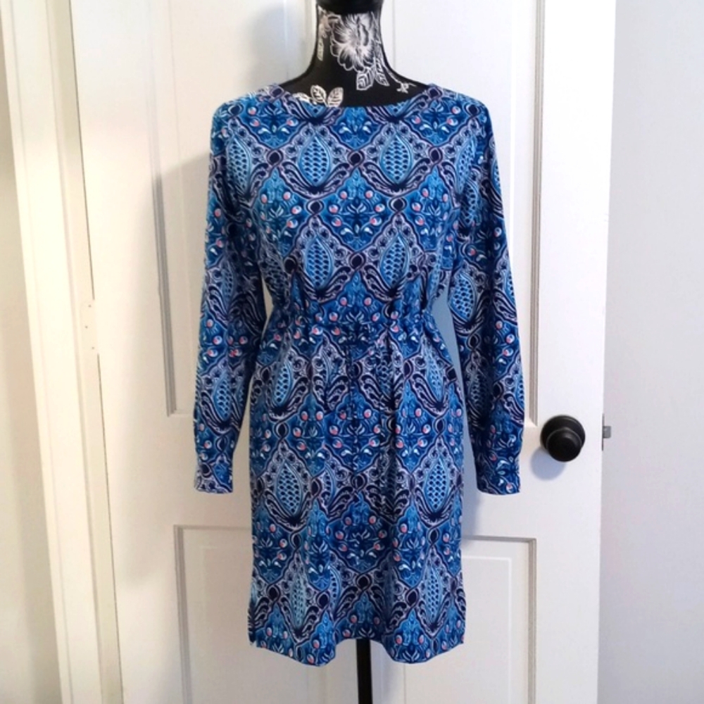 🆕️ 💙LOFT💙 - Blue (Electric Sapphire)/Pink Stretch Baroque Dress